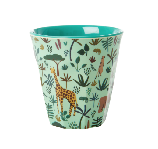 Rice Cup - Jungle Animals Green