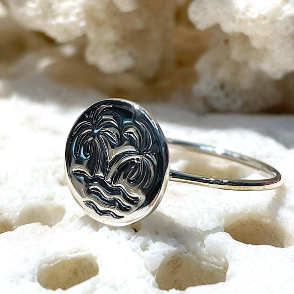 Palm Trees Stamp Ring