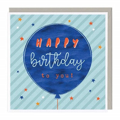 Blue Balloon Birthday Card