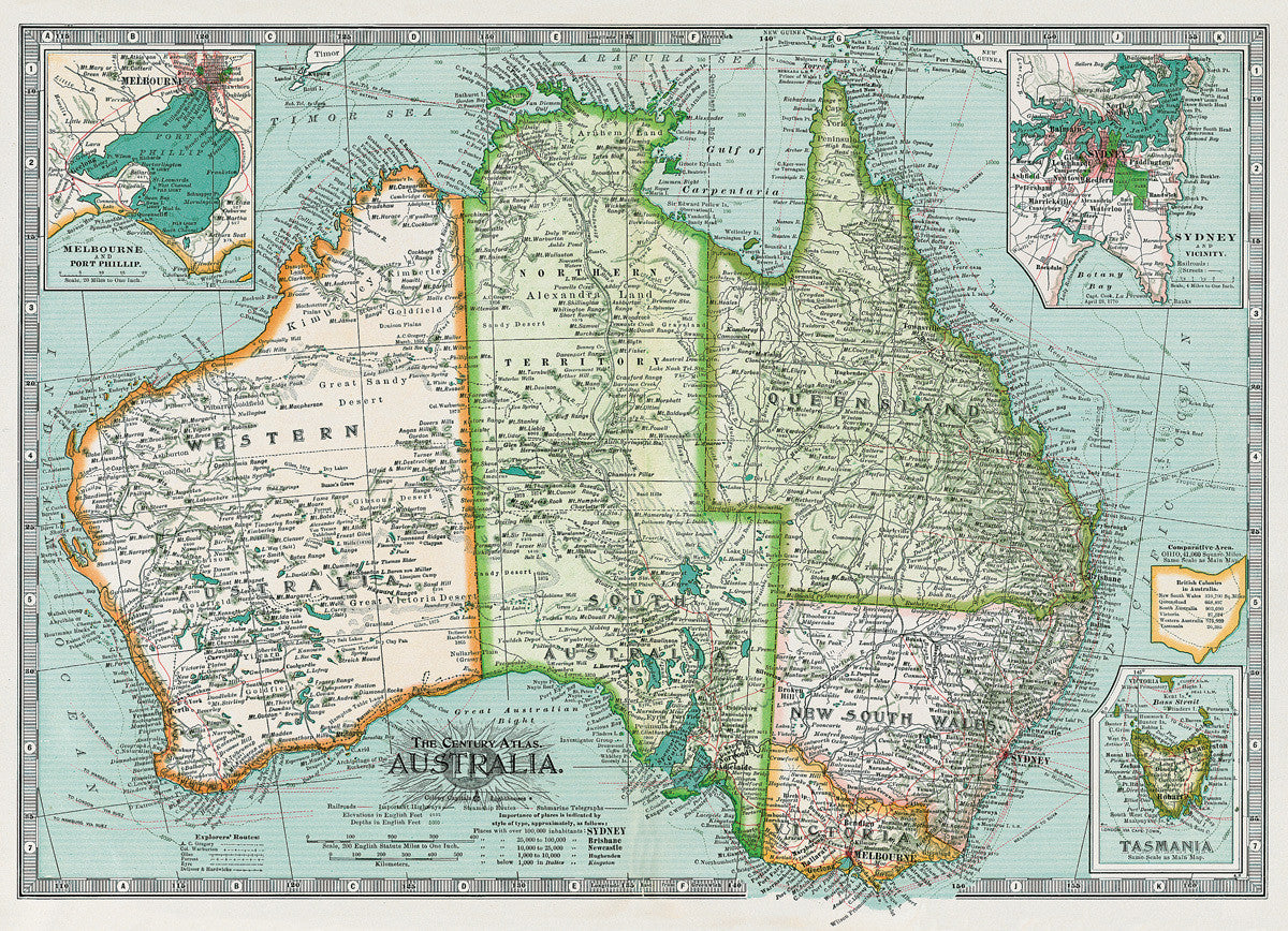 Map of Australia Art Paper