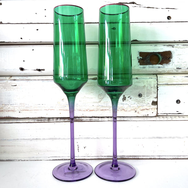 Jaded Champagne Glass S/2