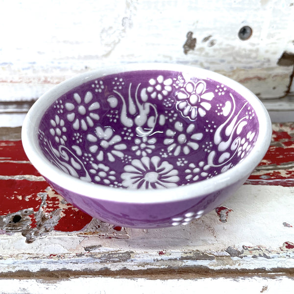Turkish Dipping Bowl - Purple & White