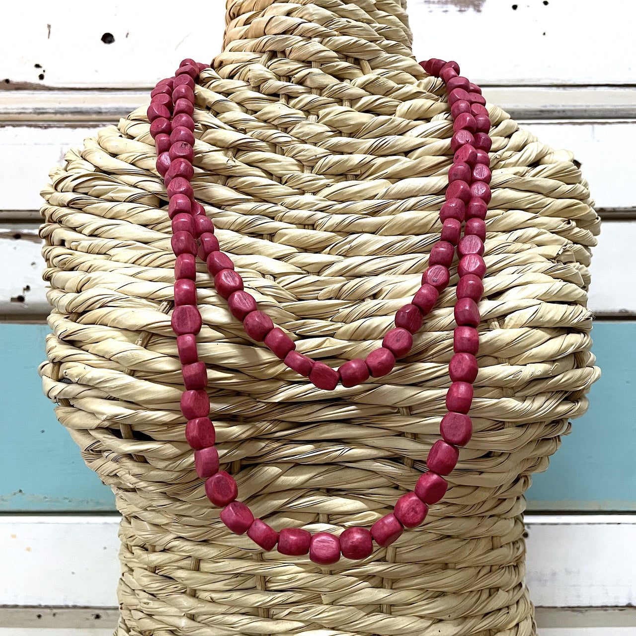 Sea Pebbles Necklace ~ Coral Red