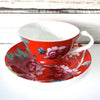 Tea Cup & Saucer - Watermelon Red