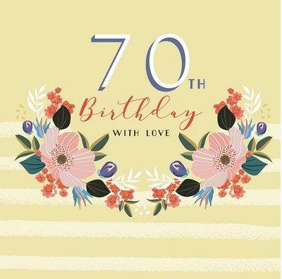 70th Birthday With Love Card