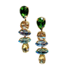 Gloria Gem Earrings - Green/Blue